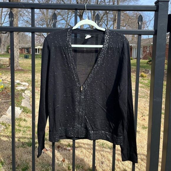J Crew Zipped Sequin Cardigan Sweater - Picture 5 of 5